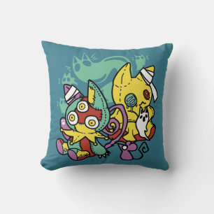 Paw-sitively Frightful   Monstrous Cats Halloween  Cushion