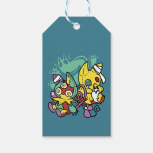 Paw-sitively Frightful Monstrous Cats Halloween Gift Tags