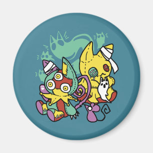 Paw-sitively Frightful Monstrous Cats Halloween Magnet
