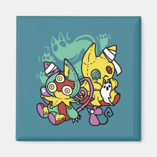 Paw-sitively Frightful Monstrous Cats Halloween Magnet