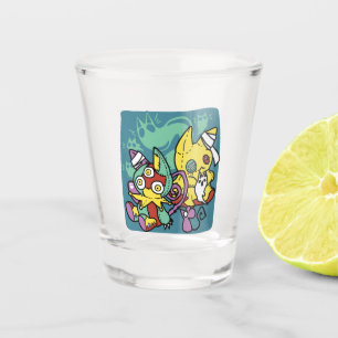 Paw-sitively Frightful   Monstrous Cats Halloween  Shot Glass