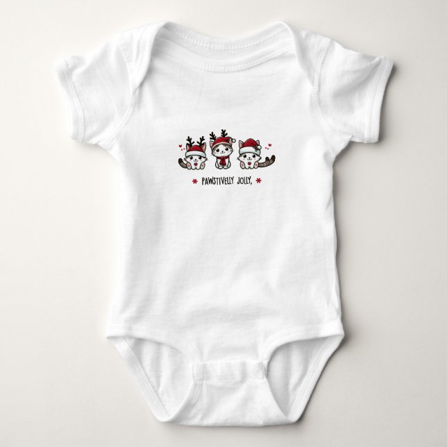 Paw-sitively Jolly – Cute Festive Christmas Baby Bodysuit (Front)
