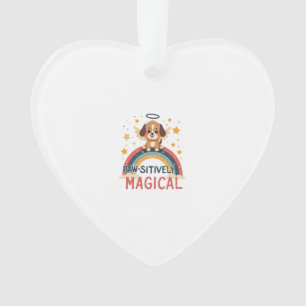 Paw-sitively Magical Puppy Vintage Rainbow Angel D Ornament