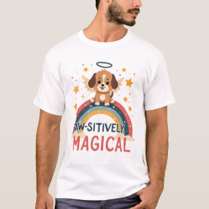 Paw-sitively Magical Puppy Vintage Rainbow Angel D T-Shirt
