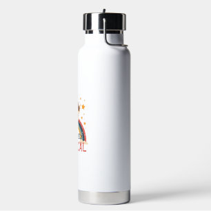 Paw-sitively Magical Puppy Vintage Rainbow Angel D Water Bottle