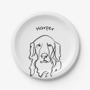 Paw-sitively Serious Golden Retriever  Paper Plate