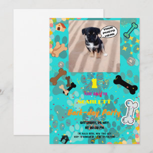 Paw-some Bark-day Bash! Personalised Pet Birthday  Invitation