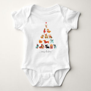 Paw-some Christmas Tree - A Tail-Wagging Holiday Baby Bodysuit