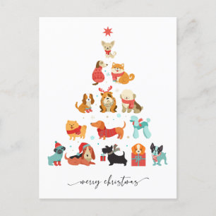 Paw-some Christmas Tree - A Tail-Wagging Holiday Postcard