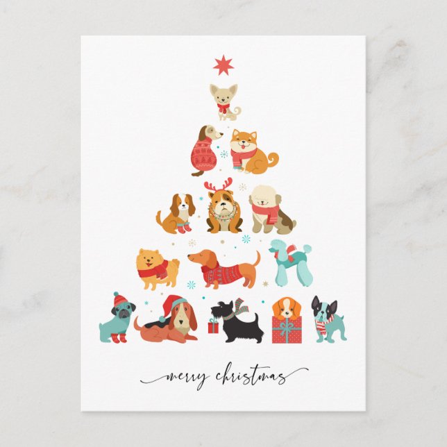 Paw-some Christmas Tree - A Tail-Wagging Holiday Postcard (Front)