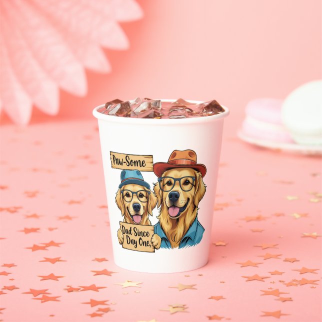 Paw-some Dad – Funny Dog  Paper Cups (Insitu)
