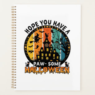 Paw Some Halloween Haunted House Witch Black Cats_ Planner