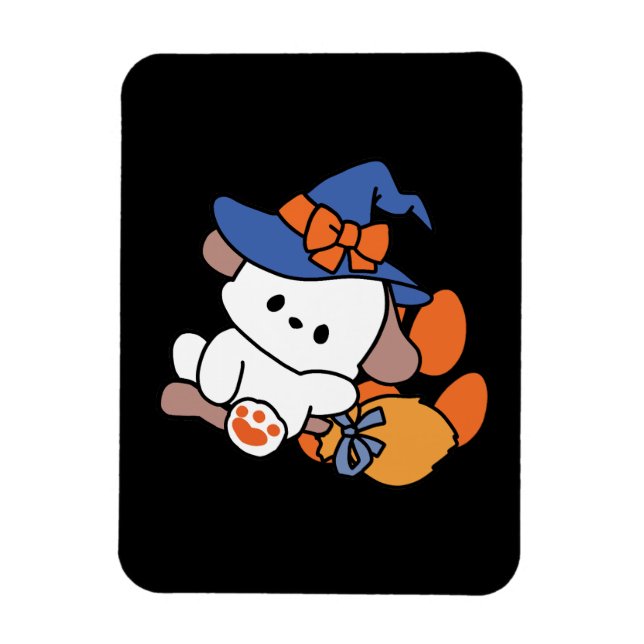 Paw-some Witch in Training – Cute Halloween Dog  Magnet (Vertical)