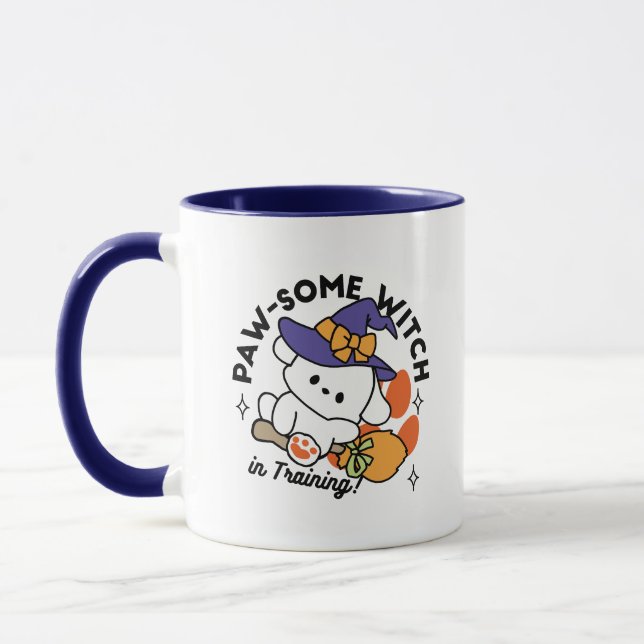 Paw-some Witch in Training – Cute Halloween Dog  Mug (Left)