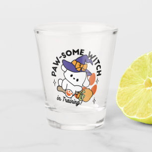 Paw-some Witch in Training – Cute Halloween Dog  Shot Glass
