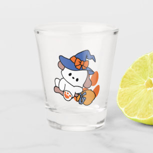 Paw-some Witch in Training – Cute Halloween Dog  Shot Glass