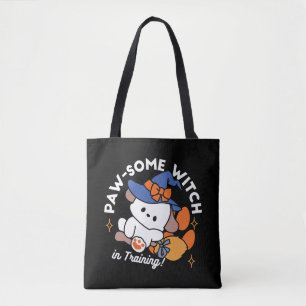 Paw-some Witch in Training – Cute Halloween Dog Tote Bag