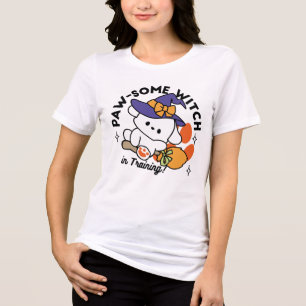 Paw-some Witch in Training – Cute Halloween Dog Tri-Blend Shirt