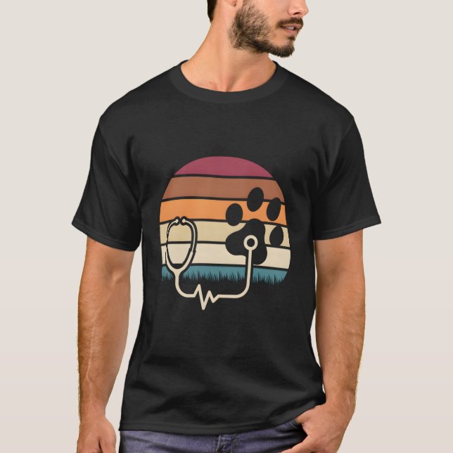 Paw Stethoscope Vet Tech Veterinary Technician T-Shirt (Front)