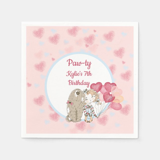 Paw-ty Dog Birthday Party Napkins (Front)