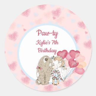 Paw-ty Dog Birthday Party Sticker
