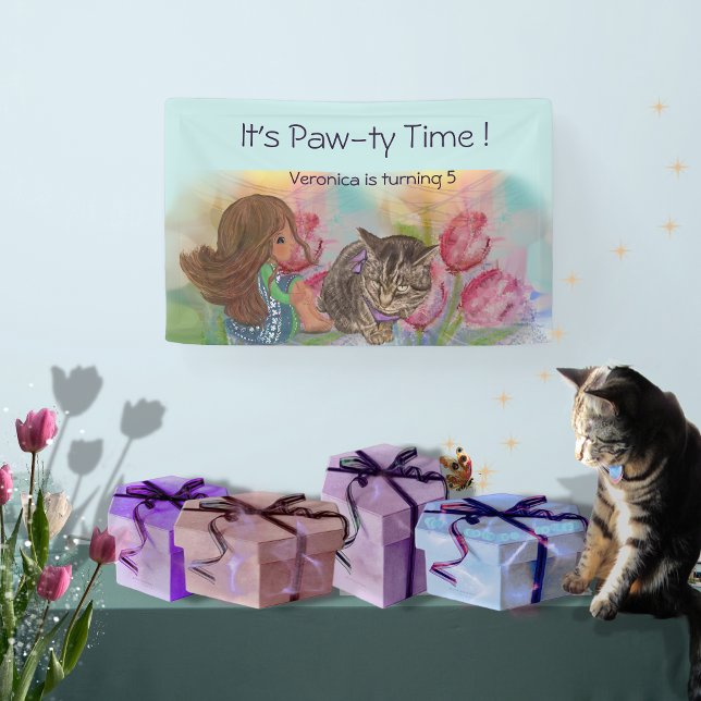 Paw-ty time Birthday welcome banner (Paw-ty time Birthday welcome banner)