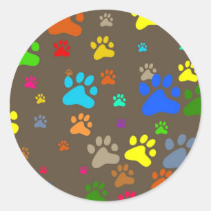 Paw Wallpaper Classic Round Sticker