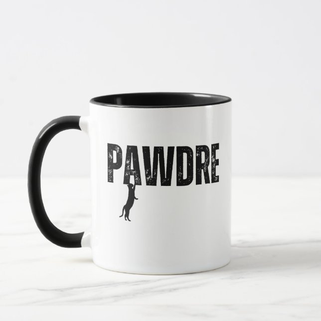 Pawdre Black Cat  Mug (Left)