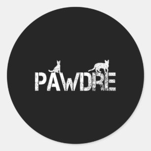 Pawdre Cat Dad Papa Fur Fathers Day Cats Pet Cool Classic Round Sticker
