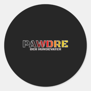 Pawdre der hundevater, dog dad germany hunde papa classic round sticker
