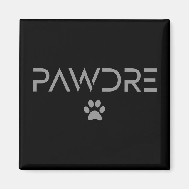 Pawdre Paw print Dog dad | Gifts for New dog owner Magnet (Front)
