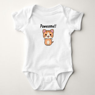 Pawesome!! Ginger Tabby Cat Baby Bodysuit
