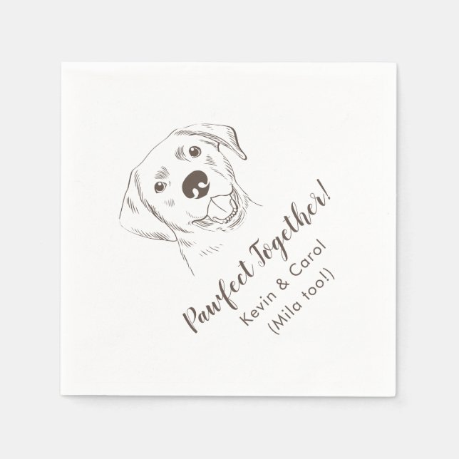Pawfect Together Labrador Wedding Napkins (Front)
