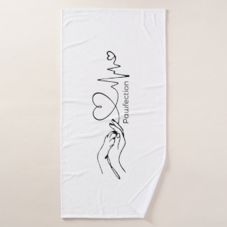 Pawfection One-Line Art – Minimalist Dog Lover Bath Towel