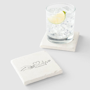 Pawfection One-Line Art – Minimalist Dog Lover Stone Coaster