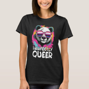 Pawfectly Queer Panda With Sunglasses Gender Flui T-Shirt