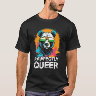 Pawfectly Queer Panda With Sunglasses Neutrois Fl T-Shirt