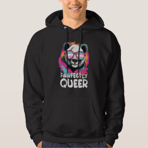 Pawfectly Queer Panda With Sunglasses Transgender Hoodie