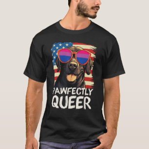 Pawfectrly Queer Labrador Bisexual Flag Sunglasse T-Shirt