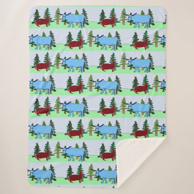 Pawl Bunnyan and Babe the Blue Ox blanket (Front)