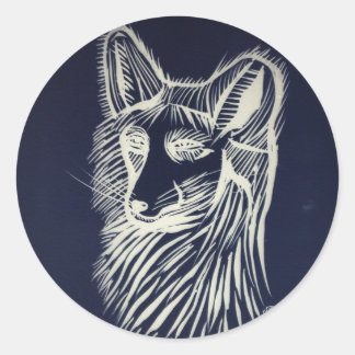 pawley night fox sticker round