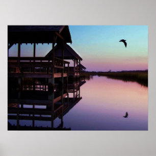 Pawleys Island Creek Sunset Poster