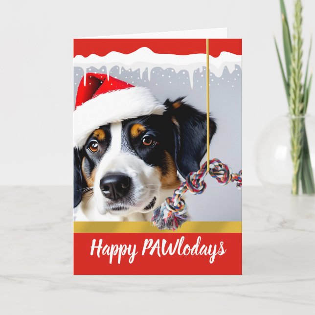 Pawlodays Christmas Dog in the Snow Holiday Card (Front)