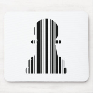 PAWN BAR CODE Chess Piece Pattern Design Mouse Pad