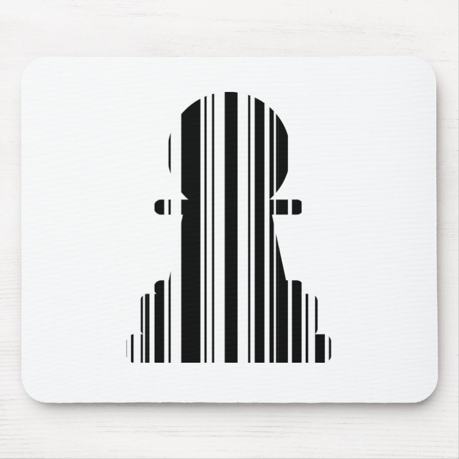 PAWN BAR CODE Chess Piece Pattern Design Mouse Pad (Front)