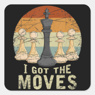 Pawn King Chess Figure Chessmen Gift Chess Square Sticker