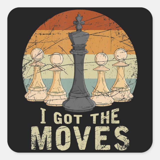 Pawn King Chess Figure Chessmen Gift Chess Square Sticker (Front)