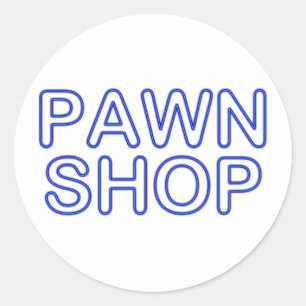 pawn shop : electric sign classic round sticker