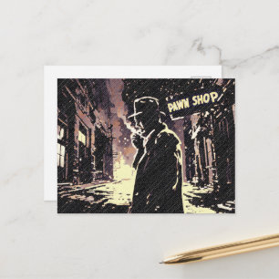 Pawn Shop Retro Style Gritty Urban 40s Style Postcard