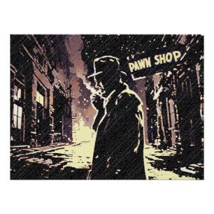 Pawn Shop Retro Urban Gritty Pop Art Style Poster